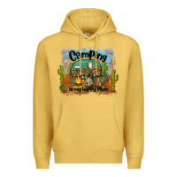 Antique Gold camping is my happy place Premium Hoodie - BarkalooDesign