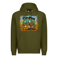 Army Green camping is my happy place Premium Hoodie - BarkalooDesign