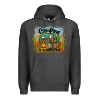 Charcoal Heather camping is my happy place Premium Hoodie - BarkalooDesign