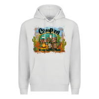 Dove Grey camping is my happy place Premium Hoodie - BarkalooDesign