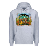 Heather Grey camping is my happy place Premium Hoodie - BarkalooDesign