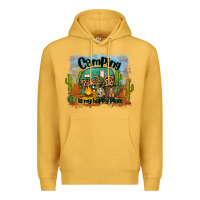 Mustard camping is my happy place Premium Hoodie - BarkalooDesign