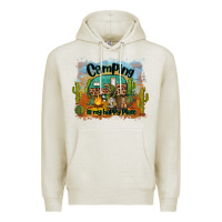 Oatmeal Heather camping is my happy place Premium Hoodie - BarkalooDesign