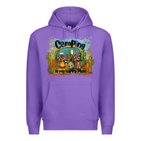 Purple camping is my happy place Premium Hoodie - BarkalooDesign