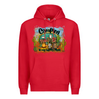 Red camping is my happy place Premium Hoodie - BarkalooDesign