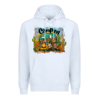 White camping is my happy place Premium Hoodie - BarkalooDesign