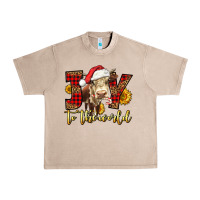 French Oak joy to the world christmas cow Urban Heavy Tee - LillyAllenDesigns