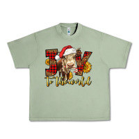 Oil Green joy to the world christmas cow Urban Heavy Tee - LillyAllenDesigns