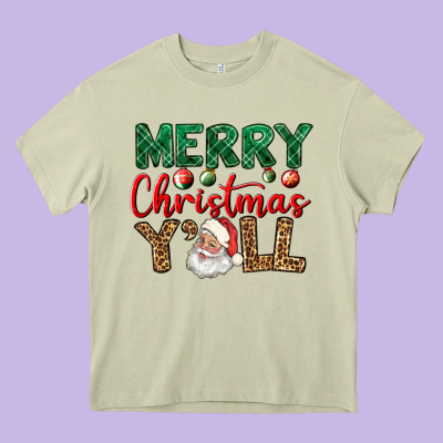 Merry Christmas Y'all Heavy Core Tee Designed By Bundleandbundleshop