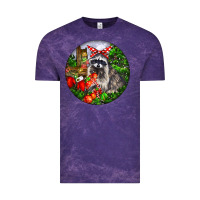 Cloud Purple Christmas Raccoon Vintage Tee - LillyAllenDesigns