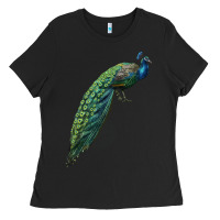 Black Peacock Ladies Tee - LillyAllenDesigns