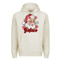 Oatmeal Heather santa believe Premium Hoodie - RanaPortraitStore