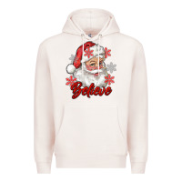 Pale Pink santa believe Premium Hoodie - RanaPortraitStore