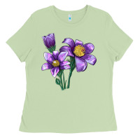 Matcha Pasque Flower Illustrations Ladies Tee - LillyAllenDesigns