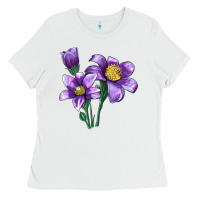 White Pasque Flower Illustrations Ladies Tee - LillyAllenDesigns