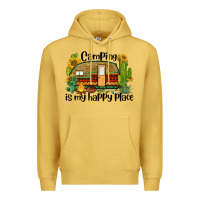 Antique Gold camping is my happy place caravan Premium Hoodie - BarkalooDesign