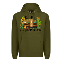 Army Green camping is my happy place caravan Premium Hoodie - BarkalooDesign