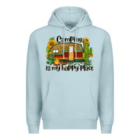 Blue Mist camping is my happy place caravan Premium Hoodie - BarkalooDesign