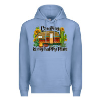 Colony Blue camping is my happy place caravan Premium Hoodie - BarkalooDesign