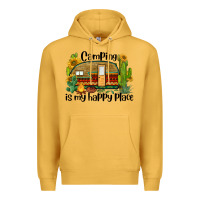 Mustard camping is my happy place caravan Premium Hoodie - BarkalooDesign
