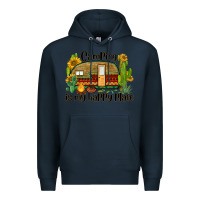 Navy camping is my happy place caravan Premium Hoodie - BarkalooDesign