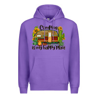 Purple camping is my happy place caravan Premium Hoodie - BarkalooDesign