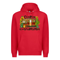 Red camping is my happy place caravan Premium Hoodie - BarkalooDesign
