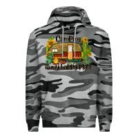 Slate Camo camping is my happy place caravan Premium Hoodie - BarkalooDesign
