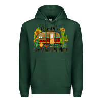 Sports Green camping is my happy place caravan Premium Hoodie - BarkalooDesign