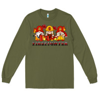 Army Green firefighter gnomes Long Sleeve Tee - Artiststas