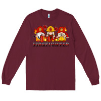 Burgundy firefighter gnomes Long Sleeve Tee - Artiststas