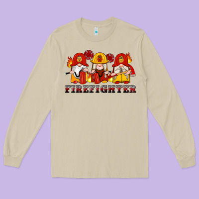 Firefighter Gnomes Long Sleeve Tee Designed By Artiststas