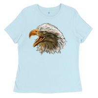 Baby Blue Bald Head Eagle Ladies Tee - LillyAllenDesigns
