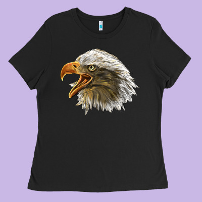 Bald Head Eagle Ladies Tee Designed By Lillyallendesigns