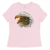 Bubblegum Pink Bald Head Eagle Ladies Tee - LillyAllenDesigns