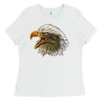 White Bald Head Eagle Ladies Tee - LillyAllenDesigns