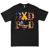 Black American Flag Dad Bod Premium Tee - LillyAllenDesigns