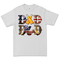 Dove Grey American Flag Dad Bod Premium Tee - LillyAllenDesigns