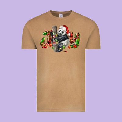 Panda Joy Christmas Vintage Tee Designed By Lillyallendesigns
