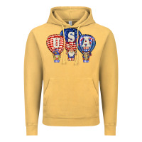 Vintage Mustard usa air balloon gnomies Vintage Hoodie - BarkalooDesign