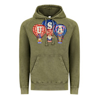 Vintage Olive usa air balloon gnomies Vintage Hoodie - BarkalooDesign