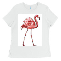 White Pink Flamingo Ladies Tee - LillyAllenDesigns