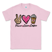 Bubblegum Pink peace love coffee Classic Tee - Jasminsmagicworld