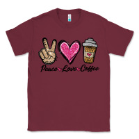 Burgundy peace love coffee Classic Tee - Jasminsmagicworld