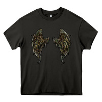 Asphalt leopard camouflage wings Heavy Core Tee - RanaPortraitStore