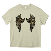 Mossy leopard camouflage wings Heavy Core Tee - RanaPortraitStore