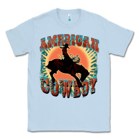 Dusty Blue American cowboy Classic Tee - FaDigitalArtStudio