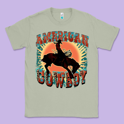 American Cowboy Classic Tee Designed By Fadigitalartstudio