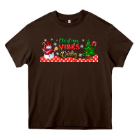 Chocolate Brown christmas vibes only libbey glass Heavy Core Tee - BundleAndBundleShop