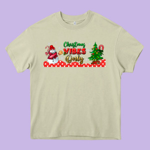 Christmas Vibes Only Libbey Glass Heavy Core Tee Designed By Bundleandbundleshop